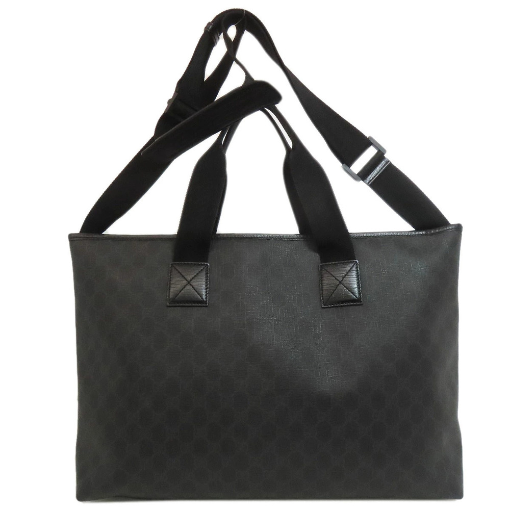 Gucci Tote canvas leather Bag GG Supreme black black